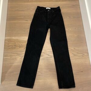 Abercrombie & Fitch black Ultra High Rise Ankle Straight Jean